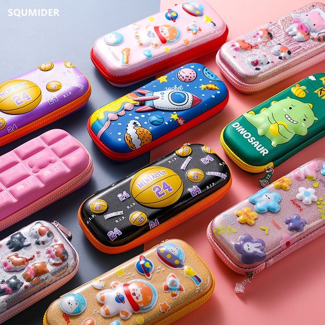 Creativity Balance beads EVA cute pencil case school stationery box Cartoon pen  case kid pencil bag gifts student pencil box big - AliExpress